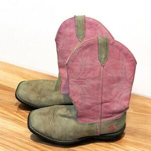 ROPER Kids Western Dazzle Light Up Cowboy Boots Pink & Tank Girls Size 2